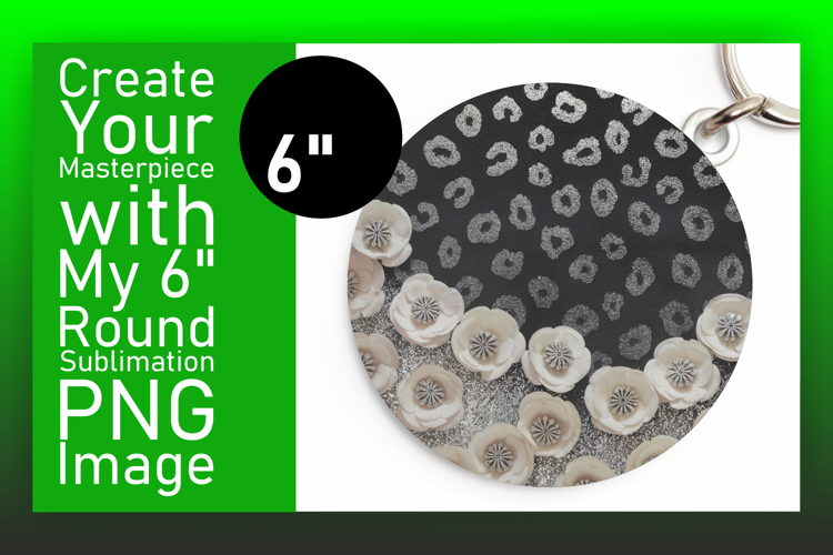 Bright Round Design for Sublimation , Leopard Print