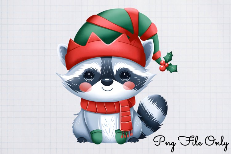 Woodland Christmas Watercolor Clipart PNG