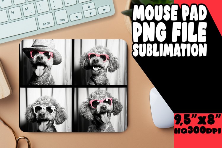 Joyful Puppy Photo Sublimation Mouse Pad Design for Home Dec