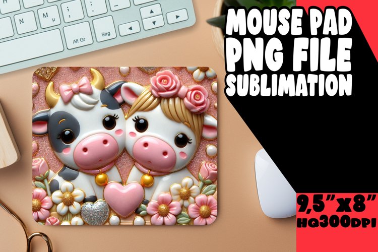 Cozy Mouse Mat Design Sublimation, Sweet Animals example image 1