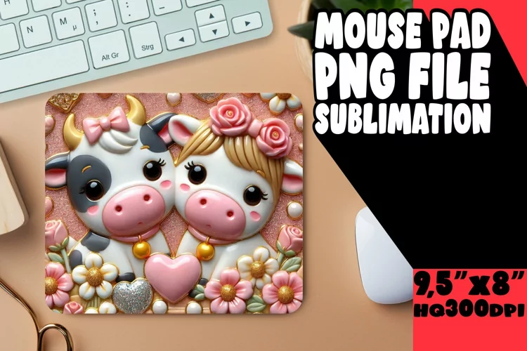 Cozy Mouse Mat Design Sublimation, Sweet Animals