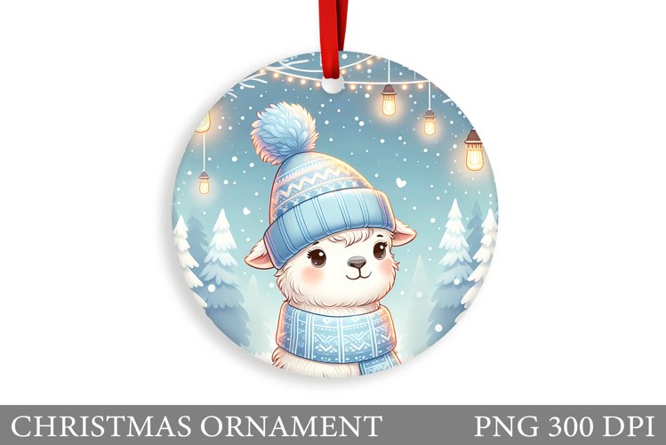 Winter Lama Christmas Ornament. Christmas Ornament Design example image 1