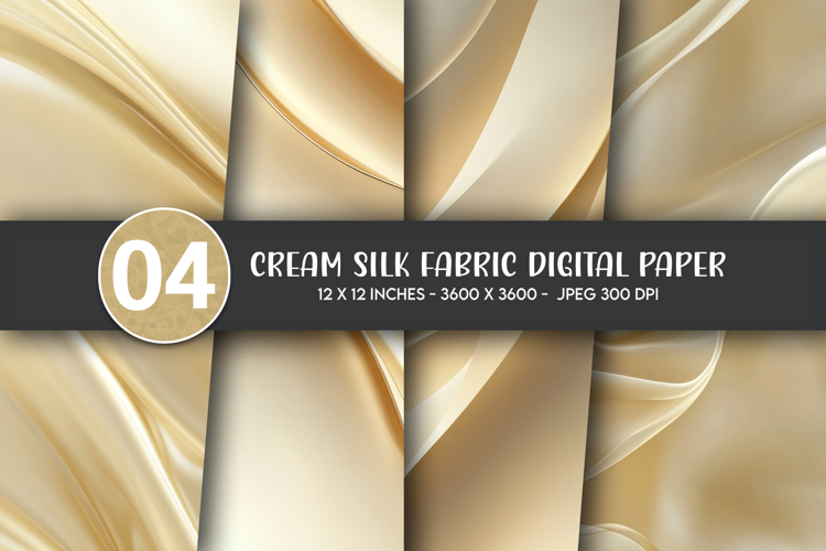 Cream Silk Fabric Digital Paper