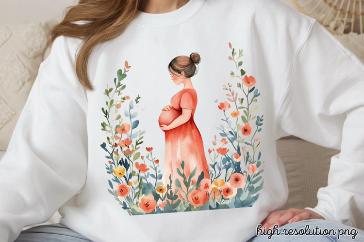 Mothers Day Pregnant Sublimation PNG
