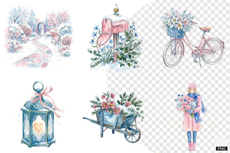 Frosted Garden Clipart example image 1