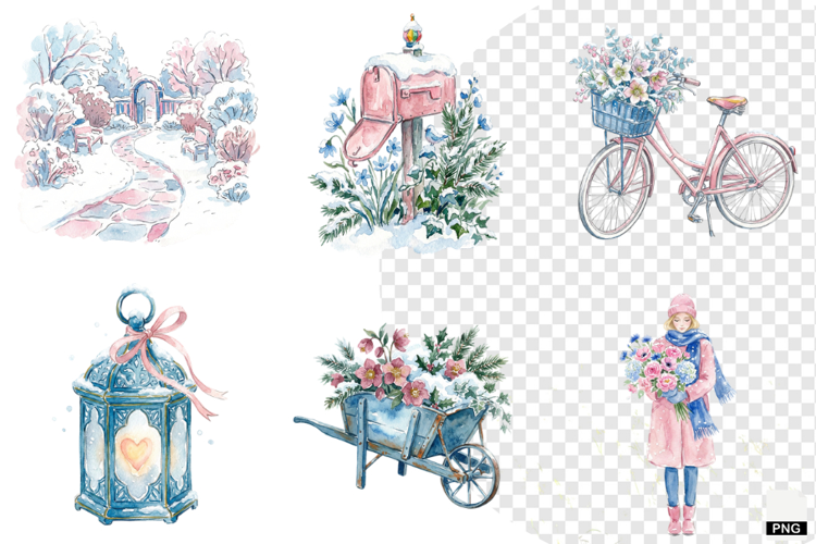 Frosted Garden Clipart