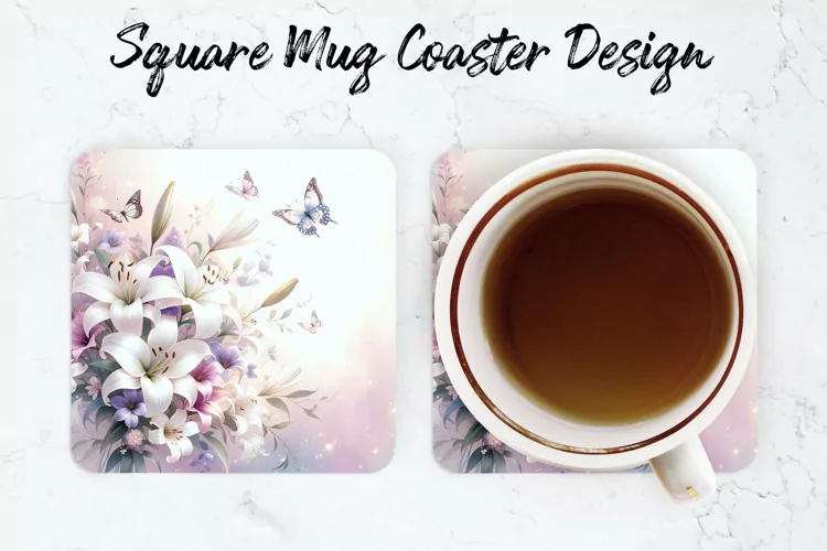 Flower Mug coaster | Coaster | Sublimation
