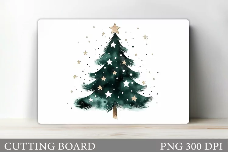 Christmas Tree Cutting Board Design. Kitchen Cutting Board