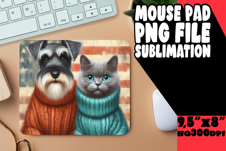 COZY mouse pad Inspirational Art, Dog and cat