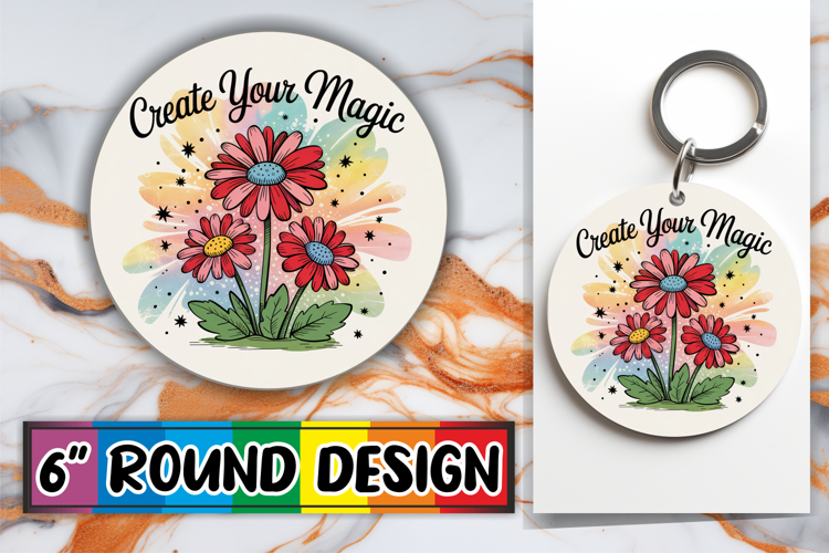 Joyful Coasters Circle Style, Flowers Quote
