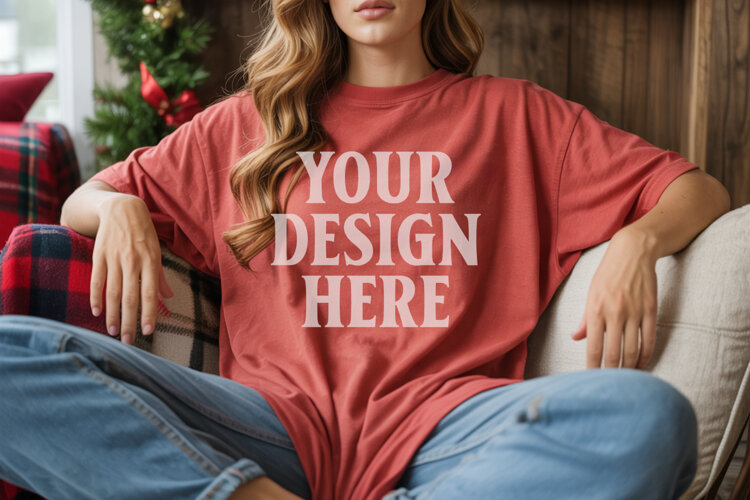 Chili Christmas Comfort Colors 1717 T-shirt Mockup example image 1