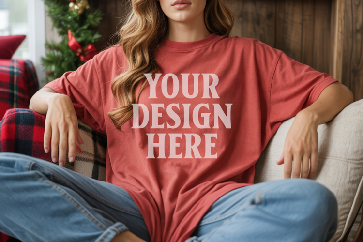 Chili Christmas Comfort Colors 1717 T-shirt Mockup