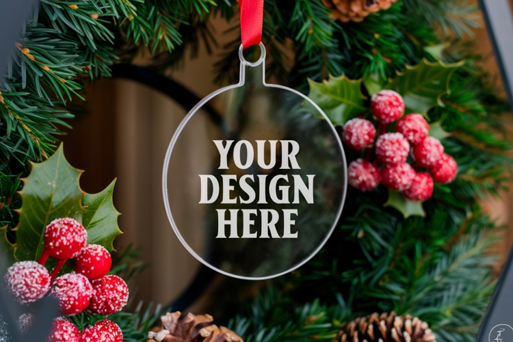 Acrylic Christmas Ornament Mockups | Clear Holiday Ornament