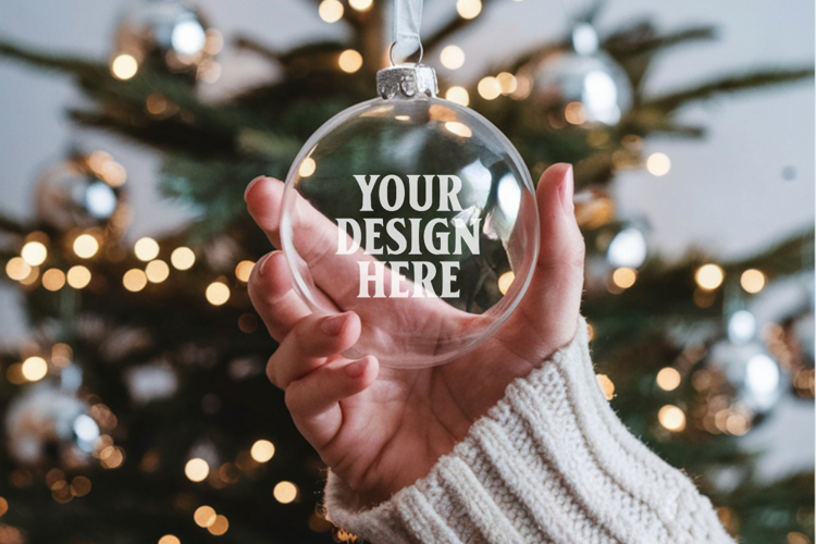 Acrylic Christmas Ornament Mockups , acrylic blank mockup