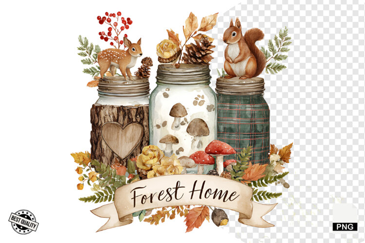 Fall Masons Jars Clipart example image 1