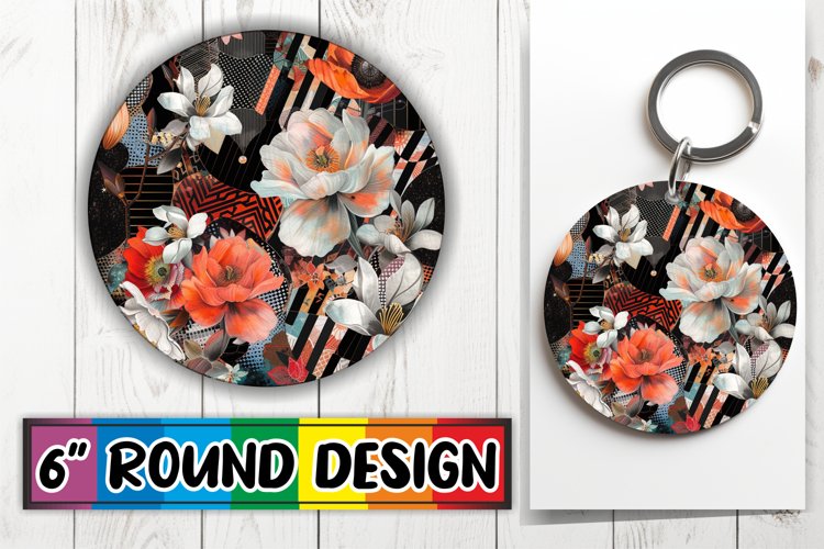 Chic Flower Pattern Car Coaster Sublimation example image 1