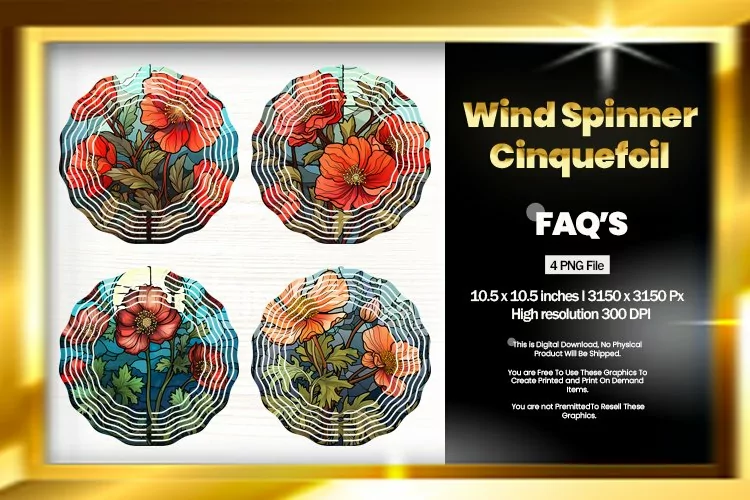 Cinquefoil Wind Spinner Sublimation - 04 Variations