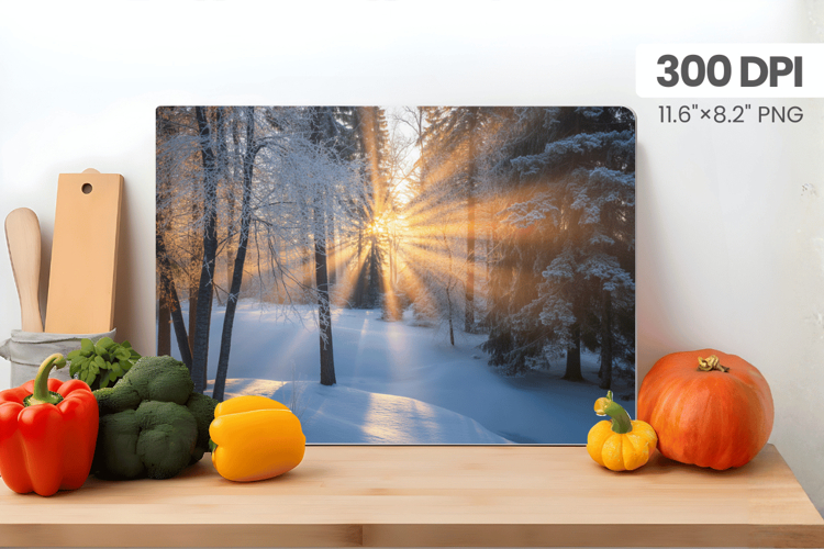 Winter Christmas Wonderland Cutting Board PNG Sublimation