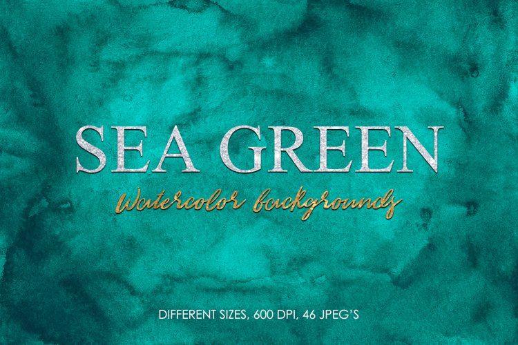 46 Dark Sea Green Watercolor Backgrounds, Artistic Textures