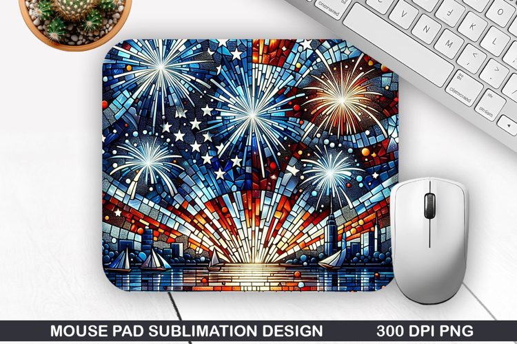 Fireworks Mouse Pad Sublimation, 4th Of July Mouse Pad PNG