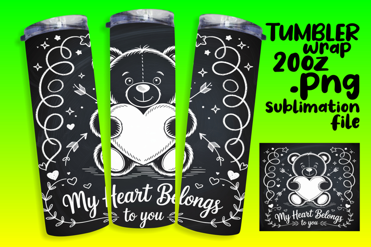 GLAMOROUS 20oz Tumbler Template , Valentines Day