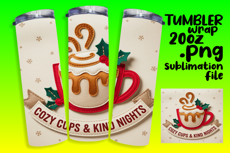 VIBRANT 20oz Tumbler Template for DIY , Holiday