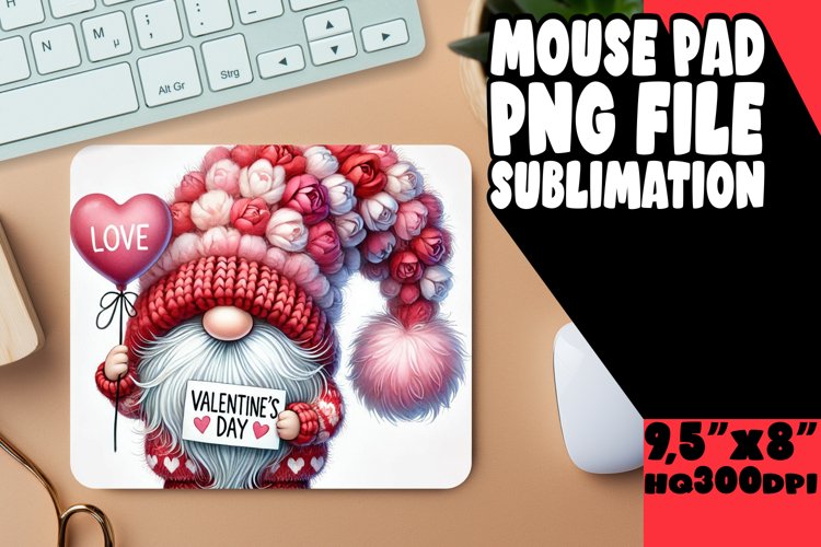 UNIQUE desk MAT Playful PNG, Gnomes