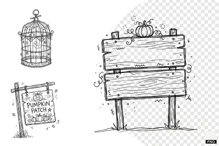 Doodle Halloween Clipart example image 1