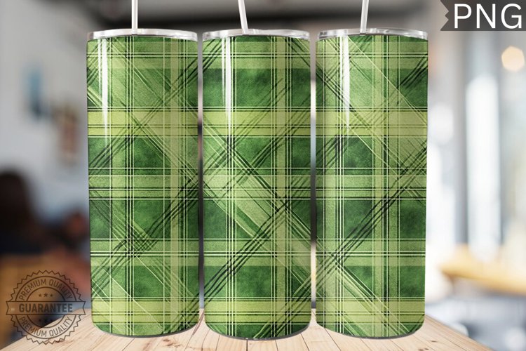 Green Plaid Tumbler Wrap - High Quality 300 Dpi example image 1