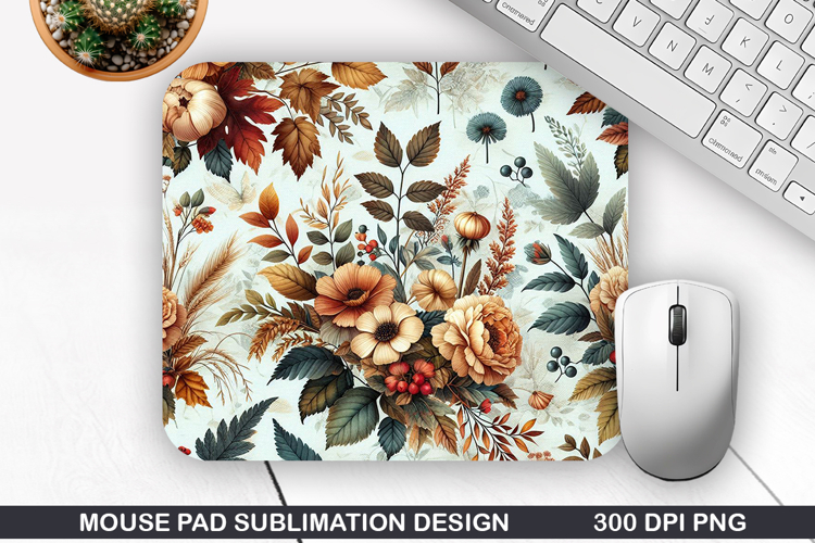 Flowers Mouse Pad Sublimation, Autumn Mouse Pad PNG Design