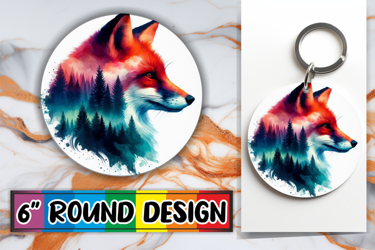 Radiant Round Coaster Design PNG, Animals Art