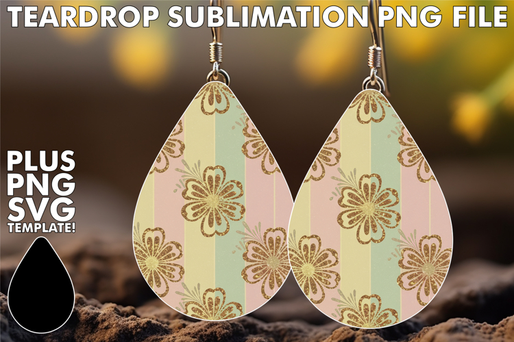 BLISSFUL Teardrop Earrings Design, Gold Flower
