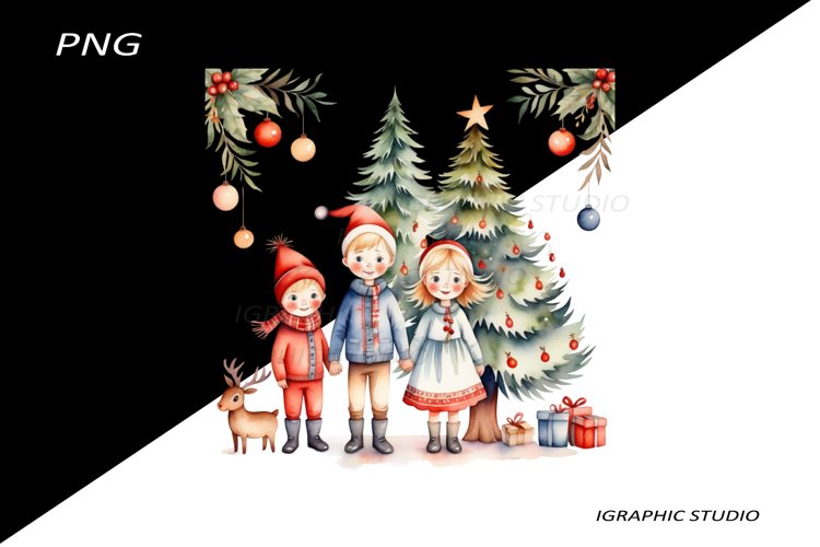 Winter Png, Christmas Kids Clipart, Folk Christmas Png