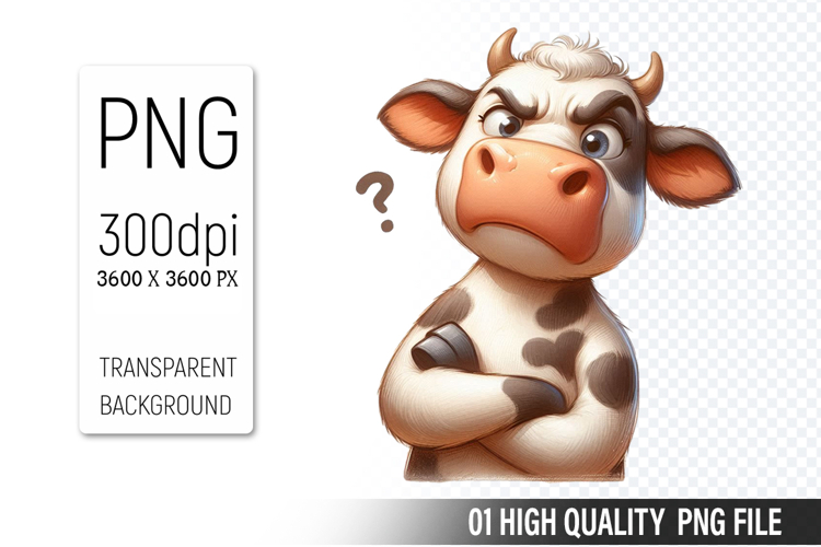 Cow Clipart PNG, Farm Animals Clipart, Rustic Farm Art