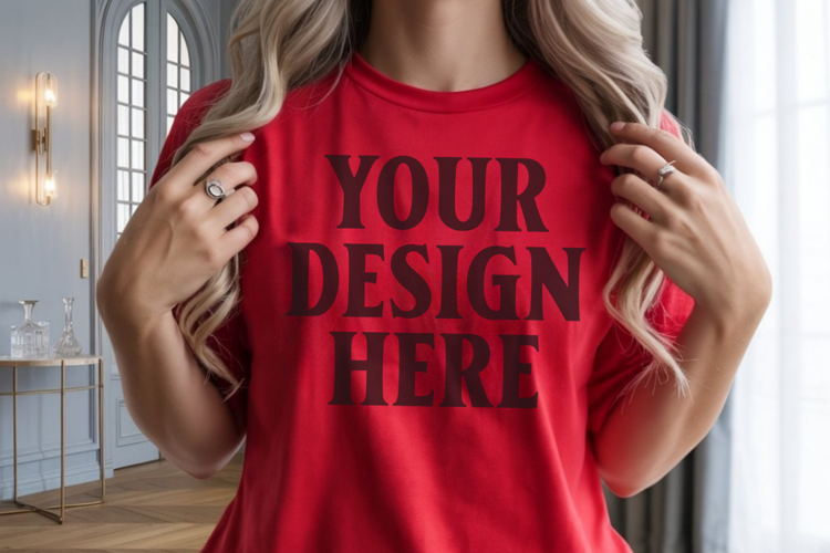 Comfort Colors 1717 Red T-Shirt Mockup