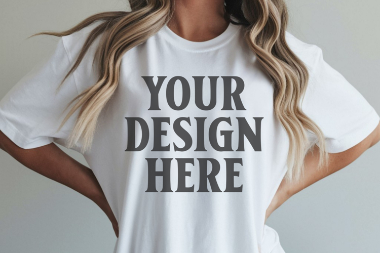 Comfort Colors 1717 White T-Shirt mockup , CC 1717