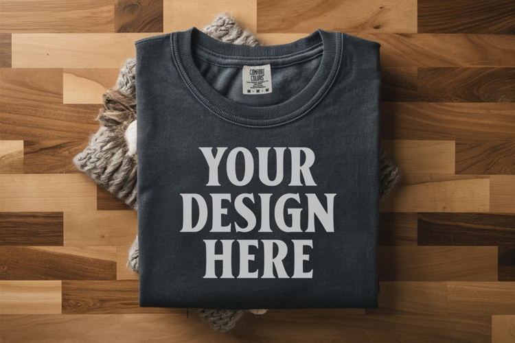 Pepper Comfort Colors 1717 Folded Tshirt Mockups