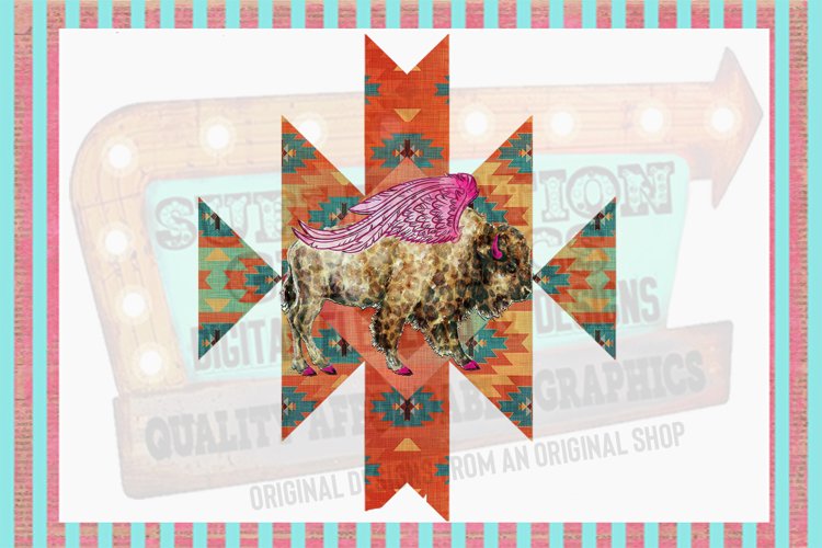 Buffalo Tribal Sublimation Digital Download example image 1