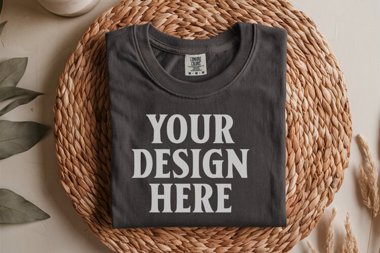 Pepper Comfort Colors 1717 Folded Tshirt Mockups example image 1