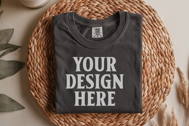Pepper Comfort Colors 1717 Folded Tshirt Mockups