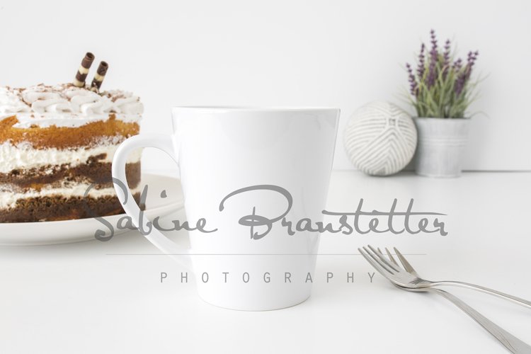 Styled Stock Photography White Latte Mug Mockup example image 1