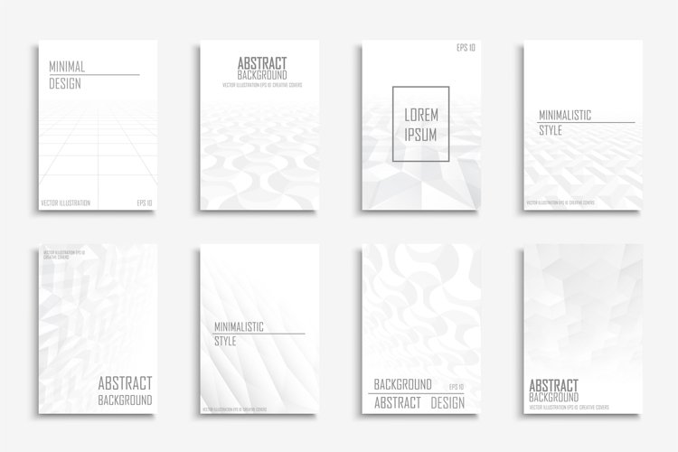 White futuristic 3d brochures,covers example image 1