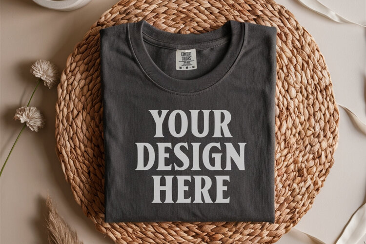 Pepper Comfort Colors 1717 Folded Tshirt Mockups example image 1