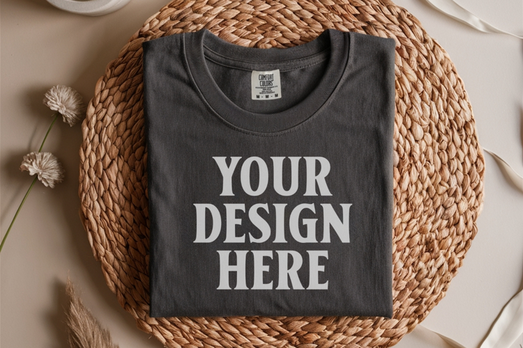 Pepper Comfort Colors 1717 Folded Tshirt Mockups