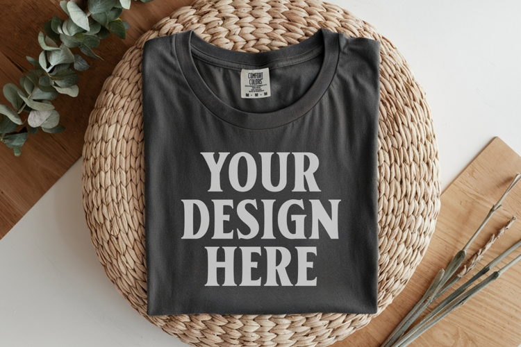 Pepper Comfort Colors 1717 Folded Tshirt Mockups
