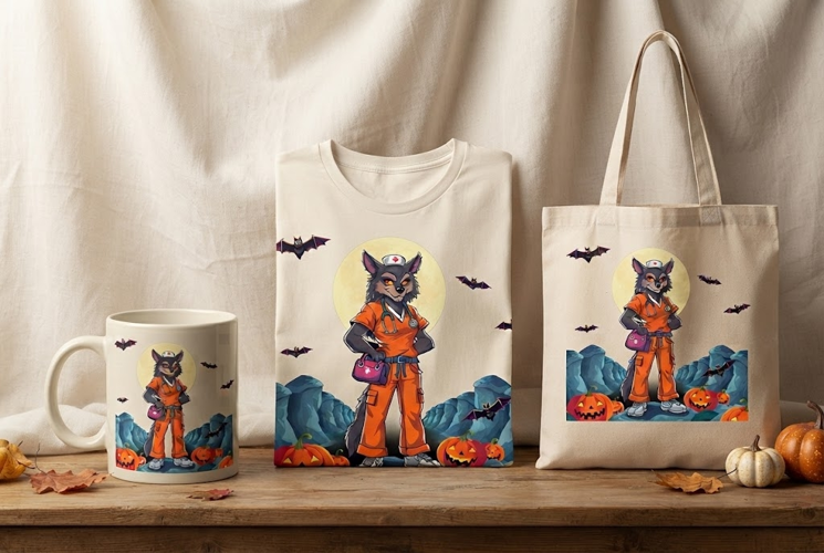 Werewolf Nurse Halloween PNG | Spooky Medical Clipart