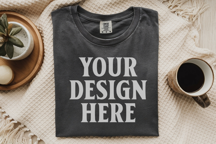 Pepper Comfort Colors 1717 Folded Tshirt Mockups