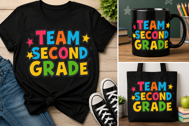 Team Second Grade PNG, Colorful Teacher Classroom Design