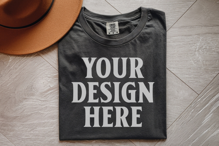 Pepper Comfort Colors 1717 Folded Tshirt Mockups