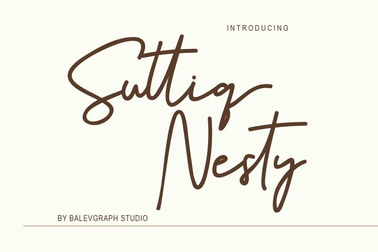 Suttiq Nesty Handwritten Script Font example image 1